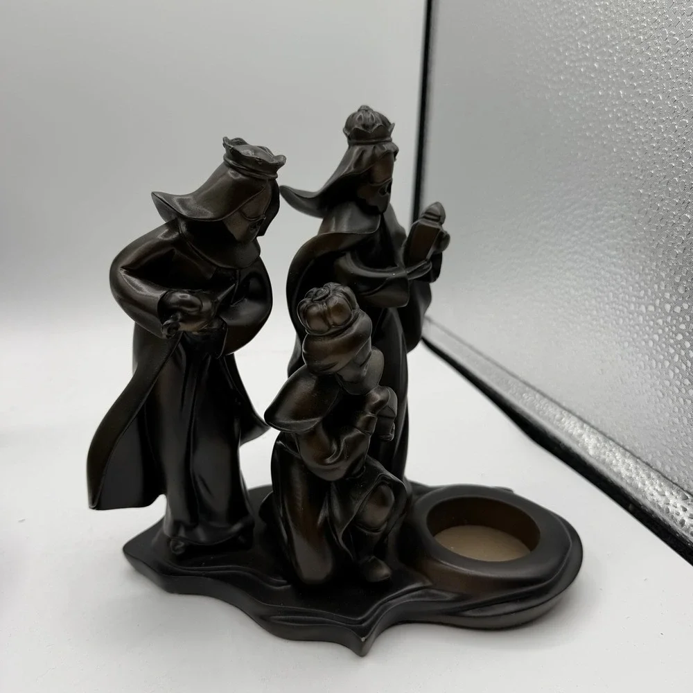 Vintage PartyLite Holy Night Nativity Set of 5 Figurines‎ Votive Candle Holders